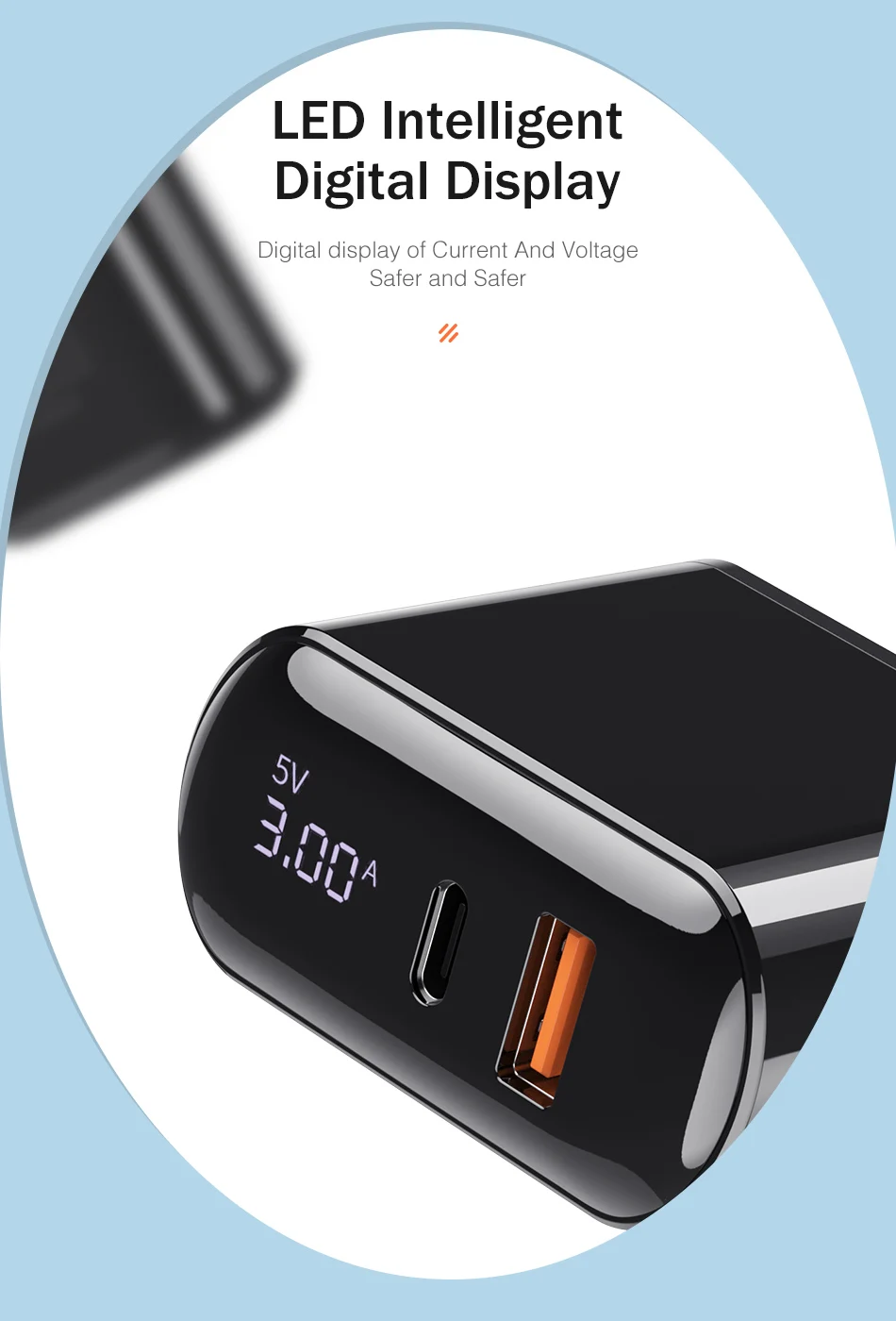 YKZ 18 Вт Быстрая зарядка 3,0 USB зарядное устройство светодиодный дисплей QC3.0 QC Тип C PD Быстрая зарядка путешествия настенное зарядное устройство для iPhone X 8 samsung S10