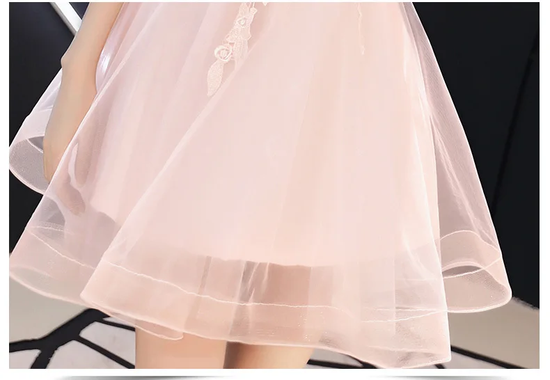 Розовые короткие платья для выпускного вечера с короткими рукавами Новое Кружевное Тюлевое платье с круглым вырезом для женщин вечернее платье для выпускного вечера