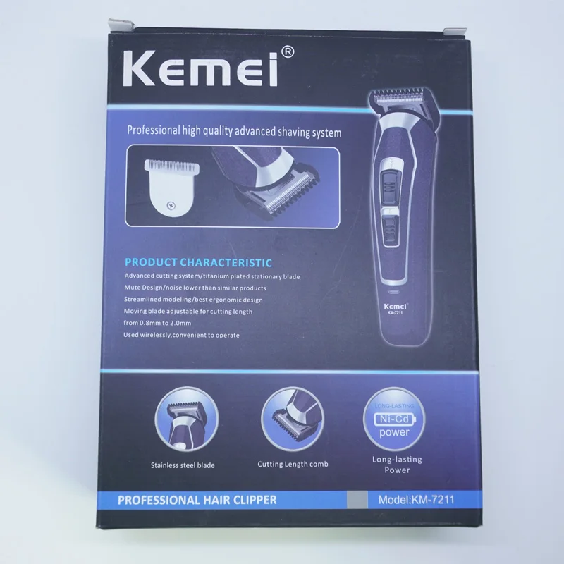 Kemei перезаряжаемый триммер для волос лезвие из нержавеющей стали электрическая машинка для стрижки волос Профессиональные парикмахерские инструменты машинка для стрижки волос 45D