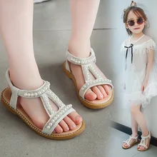 

2022 Summer Girls Shoes Priness Fashion Pearl Sweet Children Sandals for Girls Toddler Baby Princess Shoes Girls Sandals