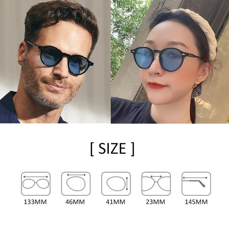 Johnny Depp Polarized Sunglasses Men Night-Vision Glasses Women Luxury Brand Vintage Round Acetate Frame LEMTOSH Sun Glasses