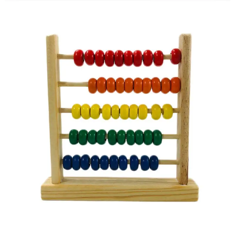 Мини Деревянный Abacus Математика обучающая игрушка цифры Счетный расчет бусины Монтессори обучающая игрушка