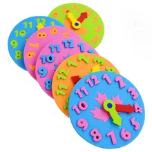 1 Piece Kids DIY Eva Clock Learning Education Toys Fun Jigsaw Puzzle Game for Children 3-6 Years Old