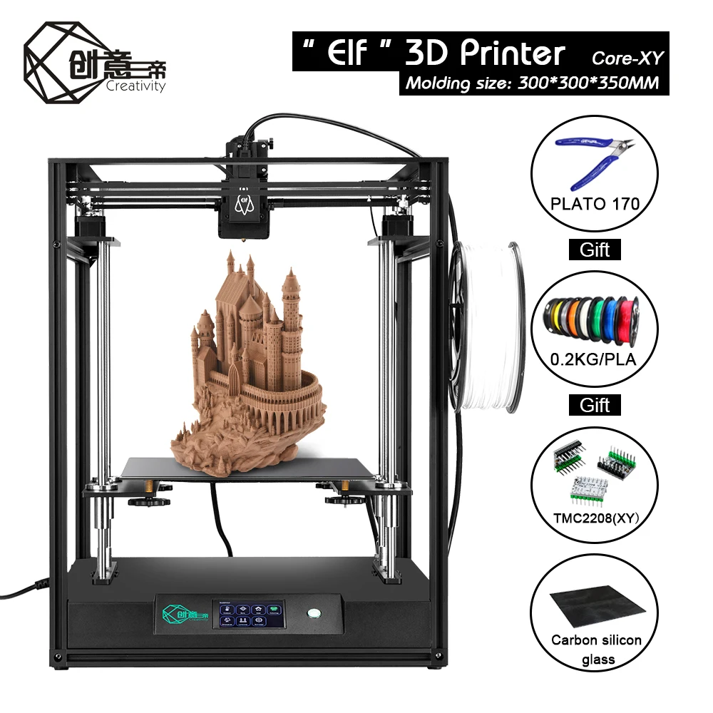 3D принтер Creative Corexy ELF с двумя осями Z и большой площадью поддержкой автомобиля