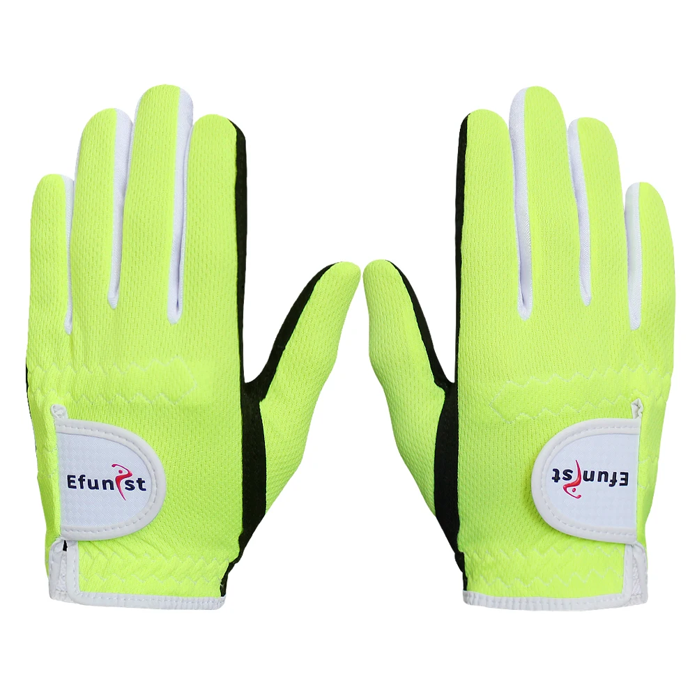 1 Pair Golf Gloves Kids Junior Children Left Hand Right Hand Rain Grip 3D Performance Mesh Non-slip Micro Soft Fiber 9