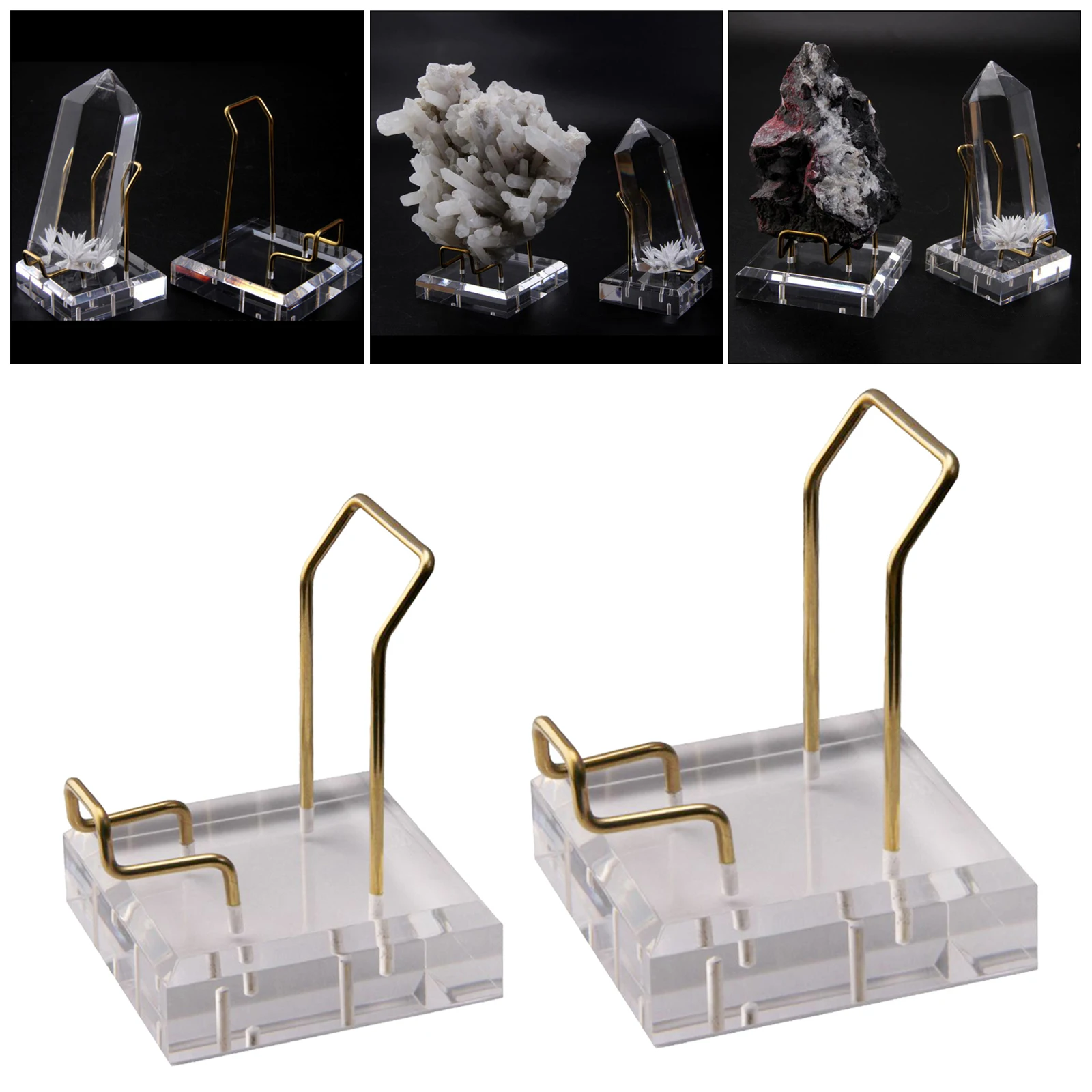 Présentoir à Bras En Métal, Base De Support En Acrylique, Géode De Minerai, Spécimens De Roche, Objets De Collection, Porte-Charbon T1, Décor De Maison Et De Bureau