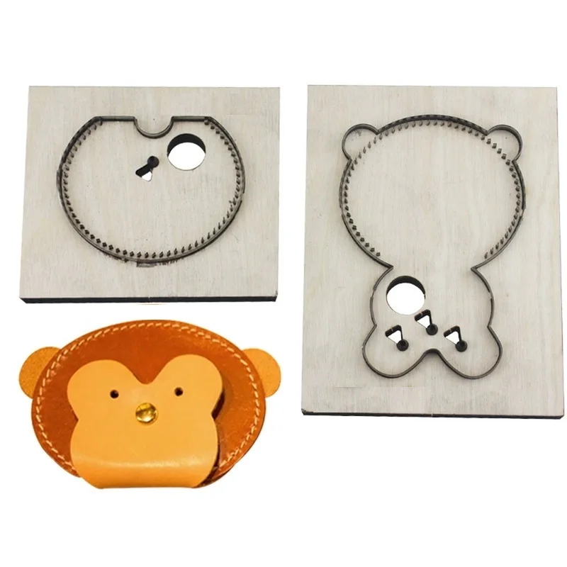 Подгонянный кожаный держатель для монет в форме медвежонка, кошелек для мелочи, минималистичный кошелек, режущий пресс-форма, резак для животных