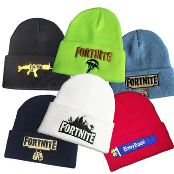 

Fortnite Embroidered Woolen Hat Color Winter Warm Knit Cap BATTLE ROYALE Game Peripheral Unisex Casual Student Boy Birthday Gift