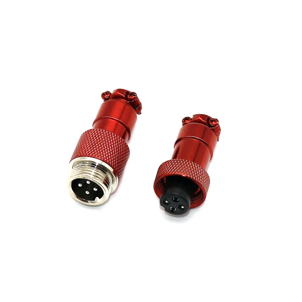 Colorful Electroplated Black GX12 Aviator Socket Butting Docking 4 Core 4Pin Male&Female for Keyboard Coiled USB Type C Cable