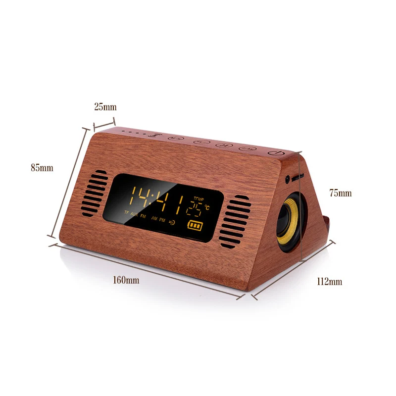 Цифровой Будильник FM Радио Bluetooth динамик телефон зарядка Голосовая трансляция температура сенсорный экран Ретро Повтор часы