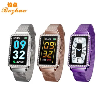 

New Products Women'S Fashion Smart Bracelet Heart Rate Pressure Erproof Step Count Information Push Calls To Remind