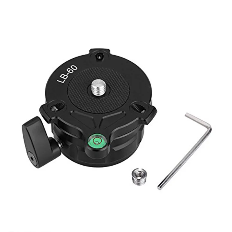 

KINGJOY LB-60 69mm Speedy Adjustable Leveling Base Panning Level With Offset Bubble Level For All Tripods With 1/4 thread
