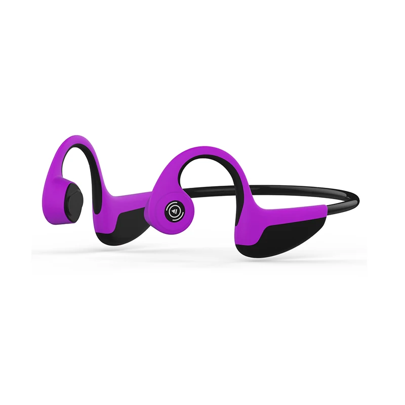 Bluetooth 5,0 Edition, гарнитура для костной проводимости, беспроводные Bluetooth наушники для занятий спортом на открытом воздухе, басовые наушники и наушники в подарок - Цвет: Black  purple