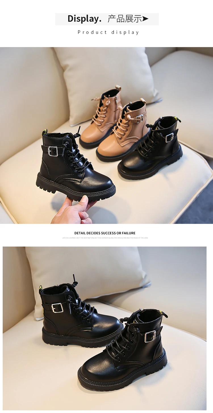 Botas para Meninos Botas de Motocicleta Crianças Martin Meninas Clássico Cross-amarrado Zíper 2022 Outono Inverno Marca Nova Moda Quente 12 botas clássicas de amarrar com zíper, moda