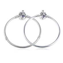 Аутентичные 925 пробы серебряные фиолетовые цветы пряжки цепи браслет и браслет подходят Diy ювелирные изделия