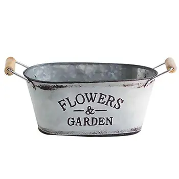 

1Pc Iron Bucket European Style Bucket Vintage Bucket for Balcony Party