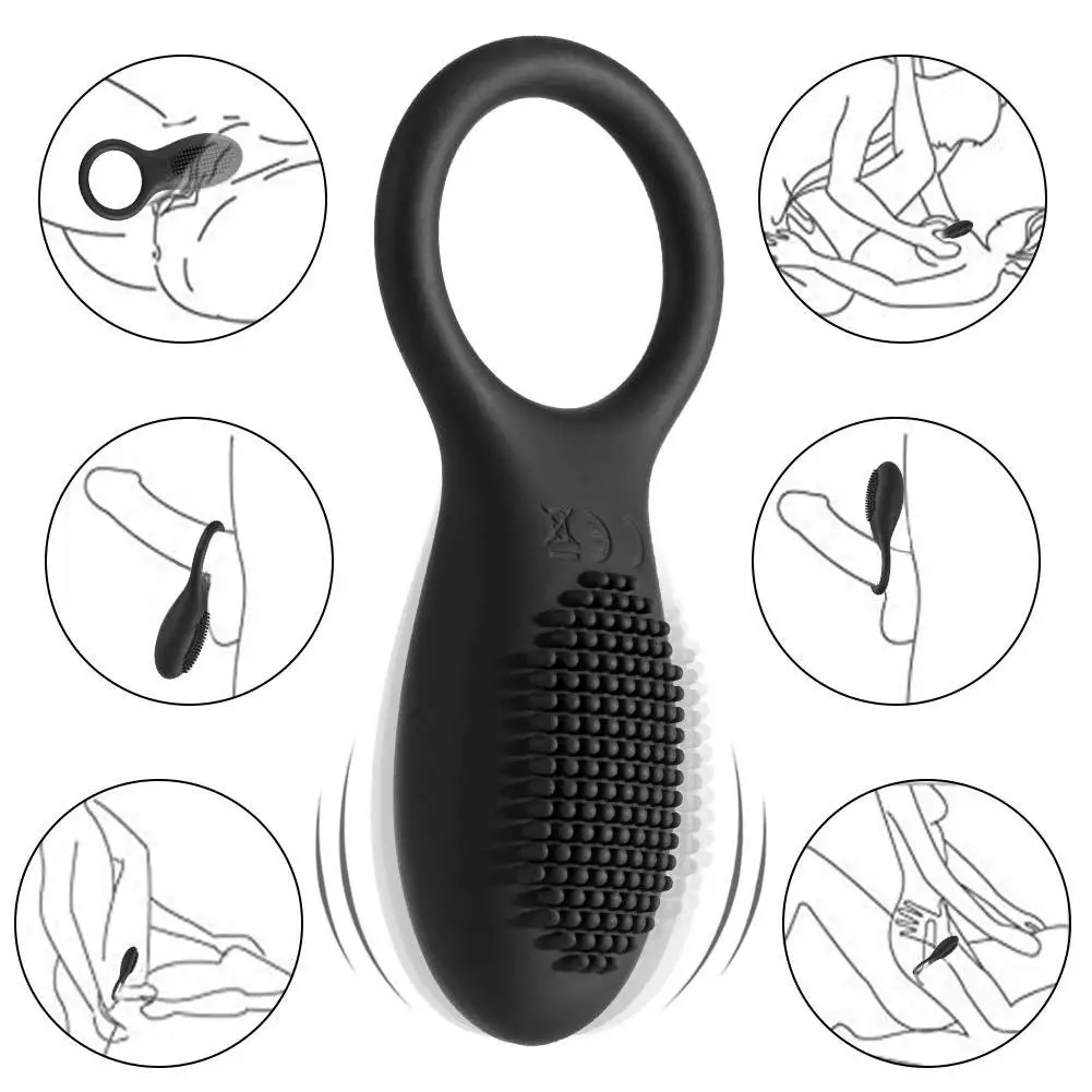Movconly Cock Ring with Remote Control G Point Clitoris Stimulator with 10 Vibration Modes Sex Toy for Men and Couples Penis Erection Masturbator
