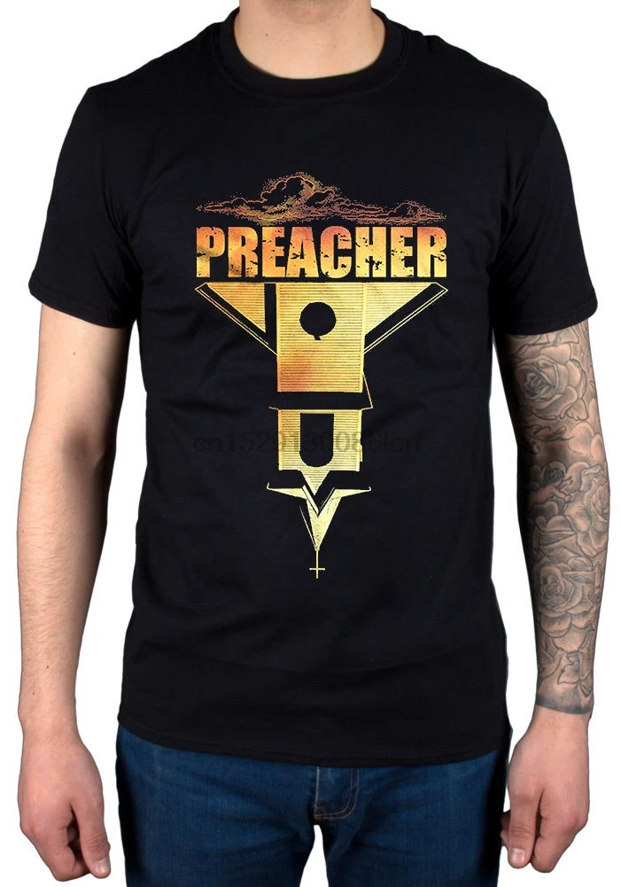 Официальная церковная футболка с надписью Preacher унисекс ТВ-шоу Merch Texas Comic Book God |