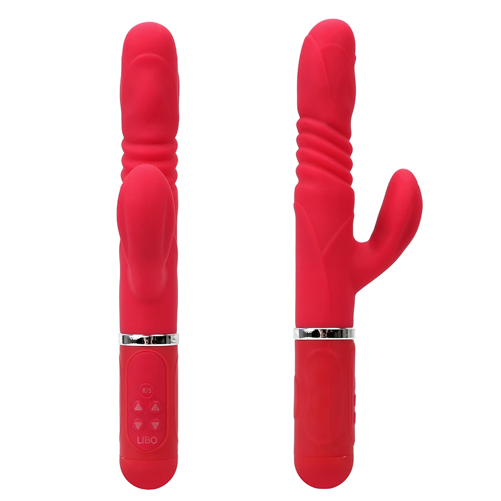 Perlen AV Transfer Zauberstab G-Punkt Massage Kaninchen Vibrator für Frau Teleskop 360 Grad Rotation Dildo Vibr_voghion.com