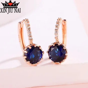 

CZ Zircon Drop Earring For Women Fashion High Quality Wedding Earrings Jewelry Ruby Sapphir earrings for women bohemian earring