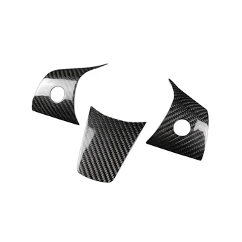 

3Pcs Steering Wheel Decorative Stickers Dry Carbon Fiber Kit For Tesla Model 3 2017 2018 Car Interior Accessories