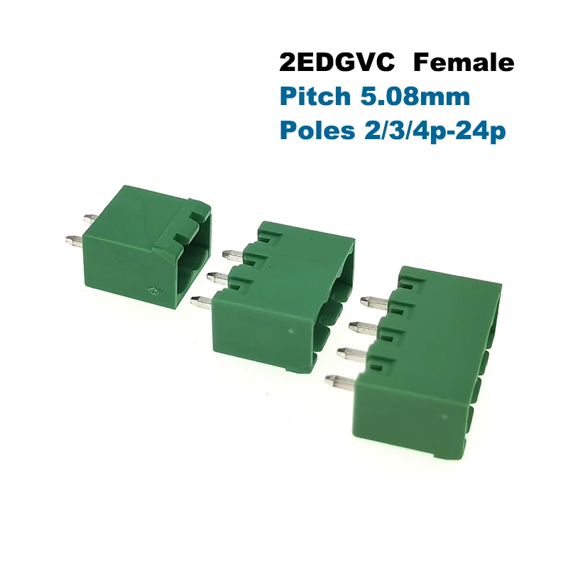 20 шт. подключаемый винтовой клеммный блок PCB коннектор с шагом 5 08 мм 2/3/4/5/6/7/8/9/10Pin