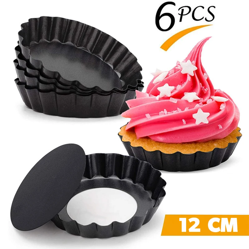 Pizza Pan Quiche Removable Bottom Tart Pans Removable Bottom 6pcs