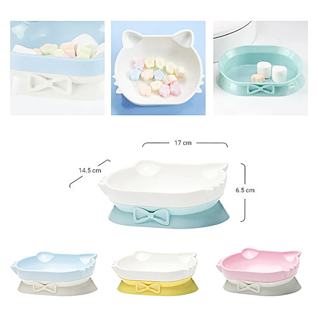 Creative 2 In 1 Pet Food Bowls Multifunction Creative Cat Face Decor Pet Water Food Bowl For Cat Dog Pet Feeding Supplies