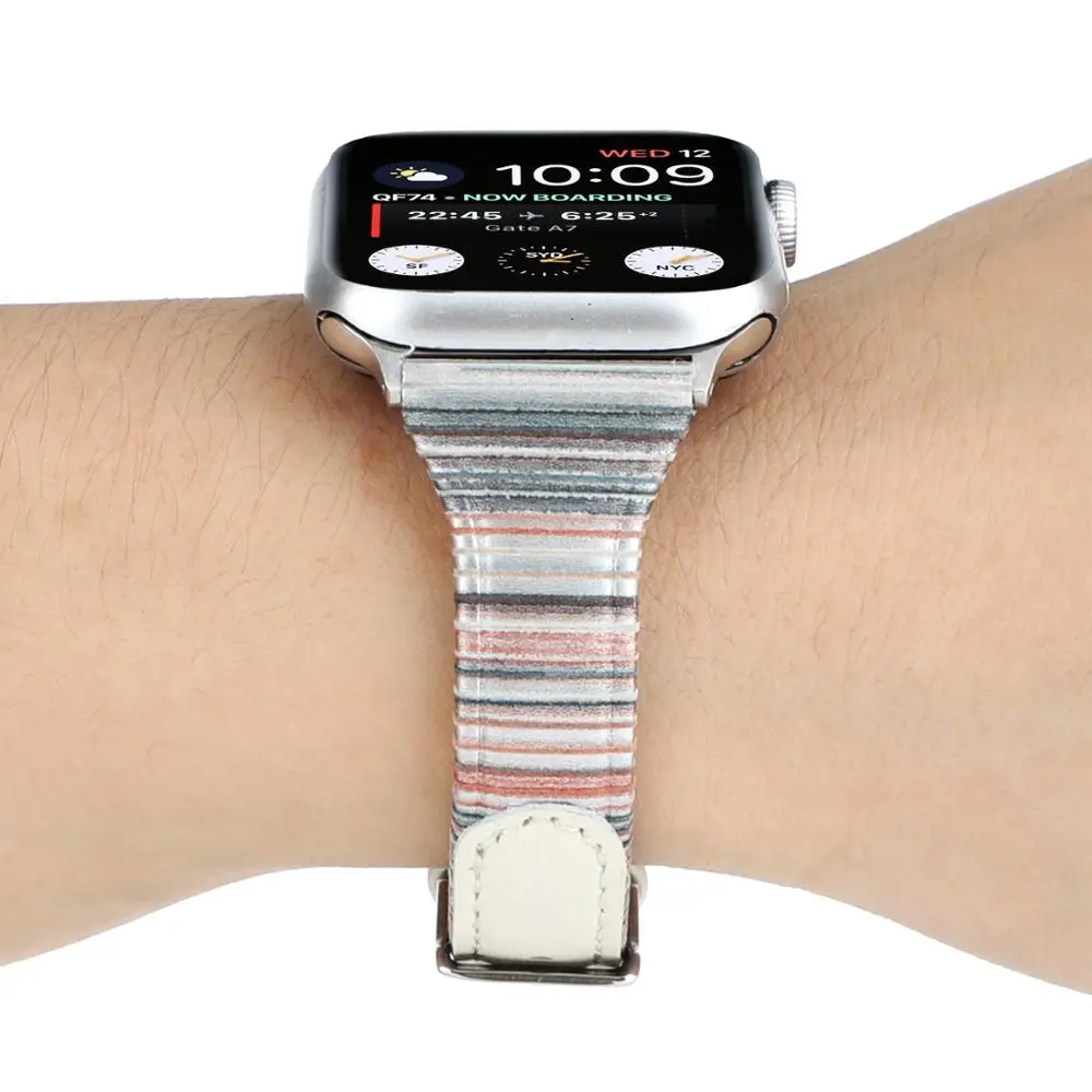 Заменитель кожаного спортивный ремешок 38/42/44/40 мм для Apple Watch, версии 5, 4, 3, 2, 1, браслет на запястье, ремешок для наручных часов iWatch модель Sports