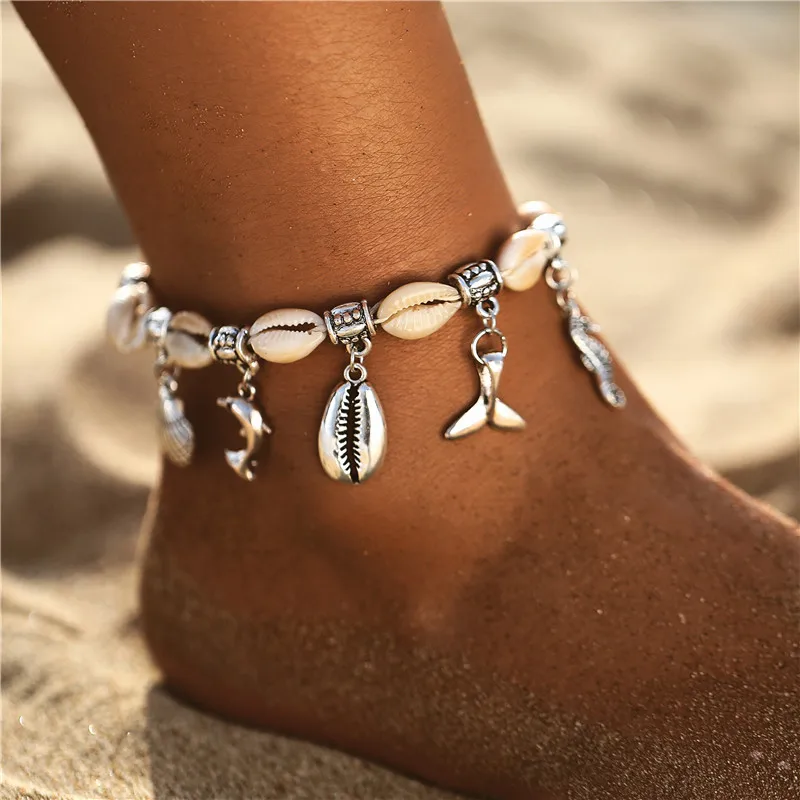 Boho Vintage Shell Whale Dolphin Tail Wave Starfish Anklets for Women Fashion Multi Layers Foot Leg Ankle Bracelet Foot Jewlelry Boho Vintage Shell Whale Dolphin Tail Wave Starfish Anklets for Women Fashion Multi Layers Foot Leg Ankle Bracelet Foot Jewlelry