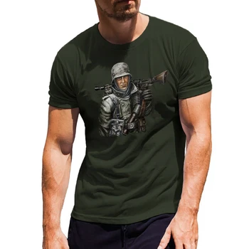 Bundeswehr 겨울 군인 군사 예술 그림 티셔츠. 남성용 면 반팔 O넥 티셔츠, 여름 신상 S-3XL