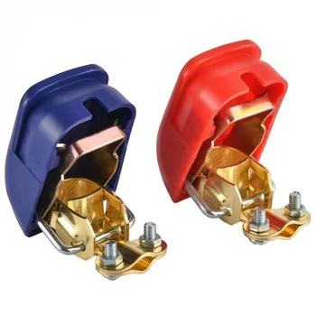 

.Auto Battery Terminal Connector Battery 1 Pair Quick Release Battery Terminals Clamps Cap Clips Copper For Car Truck Caravan