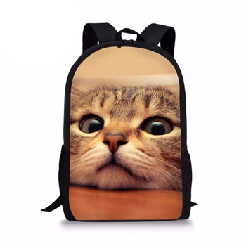 

Cute Women Backpacks 3D Animal Cat Printing Kids Satchel Children Travel Bagpack Orthopedic School Bag Backpack Mochila Escolar