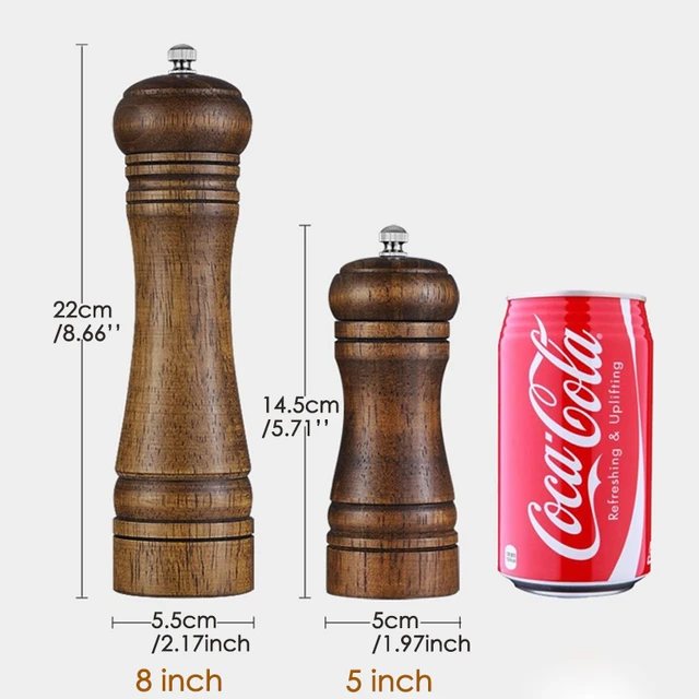 2X Pepper Mill, Hand Crank Wood Pepper Grinder with Classic Handle and  Adjustable Ceramic Rotor - AliExpress