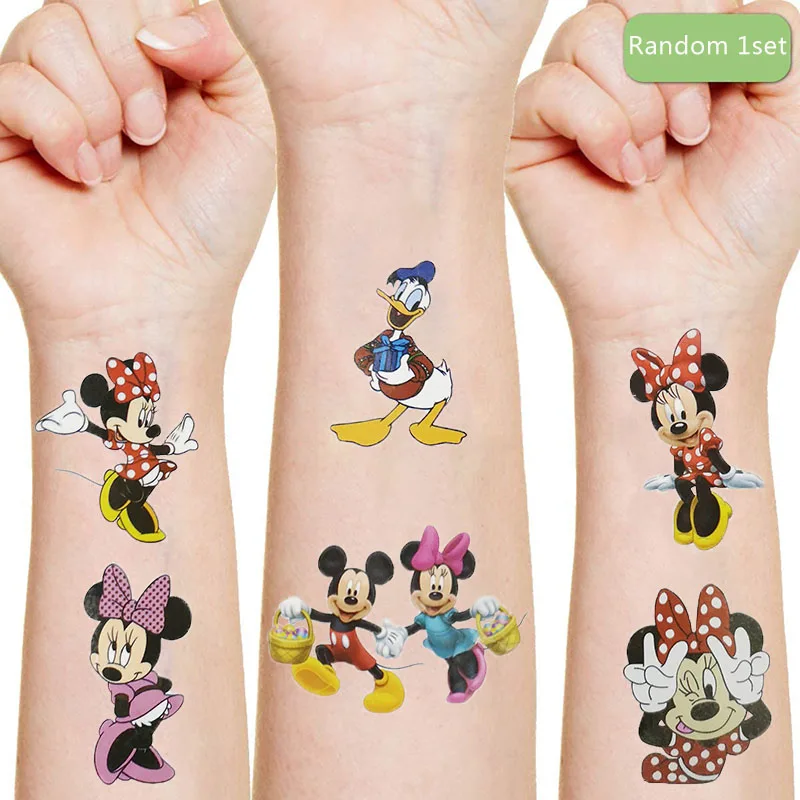 

Disney Minnie Cartoon Tattoo Sticker Action Character Toy Skin Decoration Children Girl Christmas Birthday Kids Gift Random 1pc