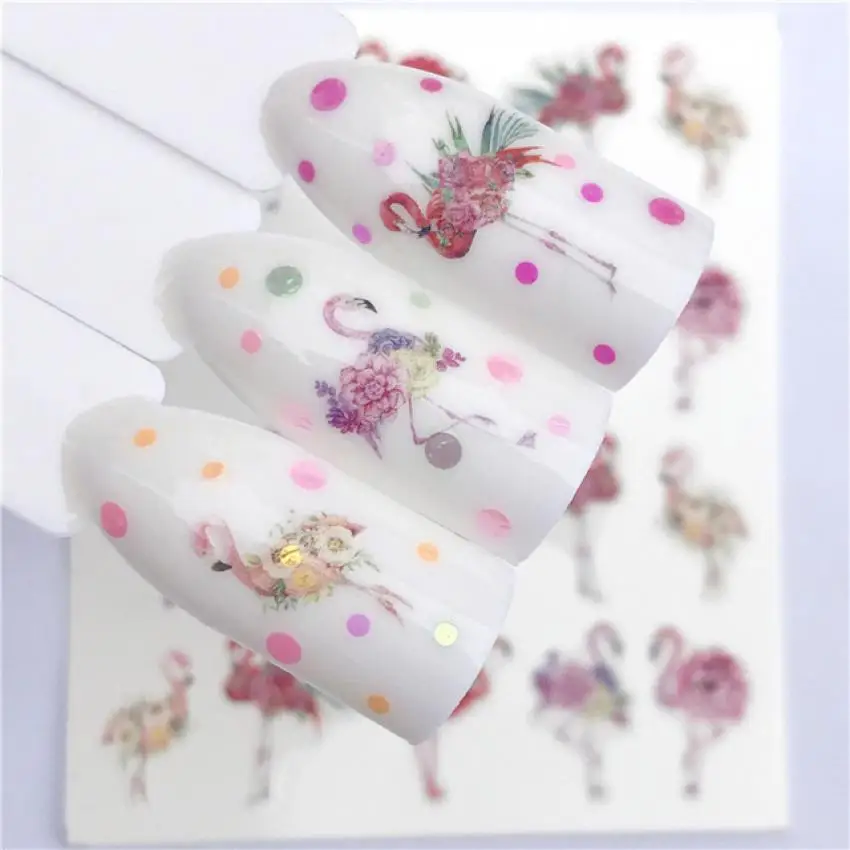 1Pcs Cute Flamingo Nail Glitter Powder Metallic Color Art UV Gel Polishing Chrome Flakes Pigment Dust Decorations Manicure | Красота и