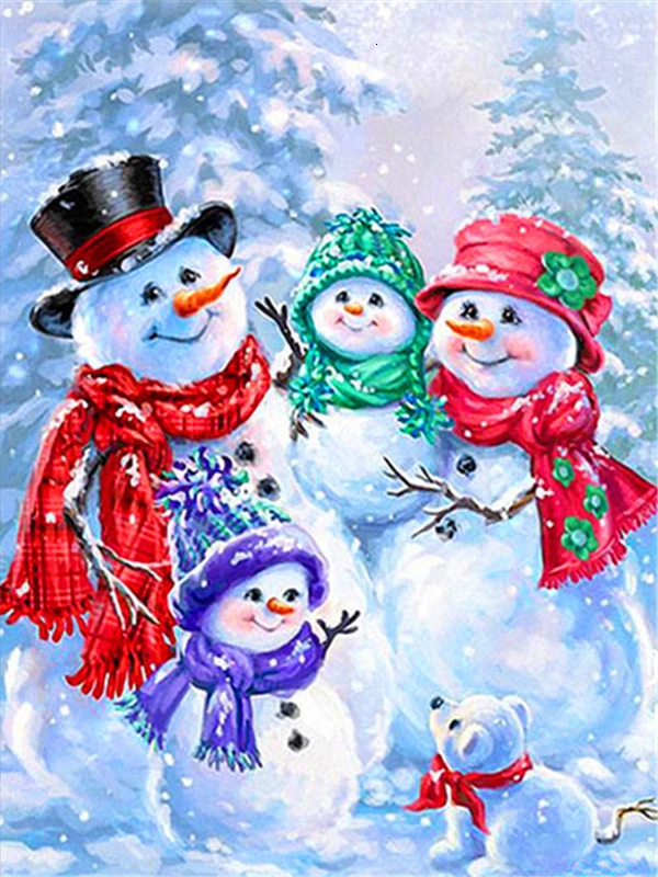 AZQSD полная квадратная Алмазная картина Снеговик ручной работы 5d Diy картина Стразы Рождественская Алмазная вышивка домашний Декор подарок - Цвет: 1708