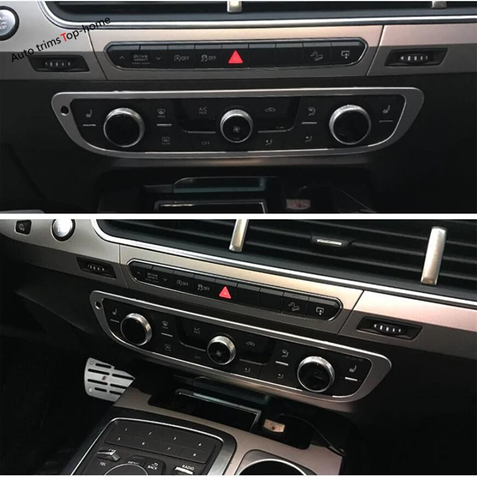 

Yimaautotrims Central Air Conditioning AC Outlet Vent Switch Control Cover Trim Fit For Audi Q7 2016 - 2019 Interior Mouldings