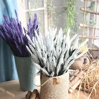 Artificial Flowers Lavender Faux Breath UV Resistant Fake Shrubs Simulation Greenery Bushes Garden Patio Indoor Outdoor Decor