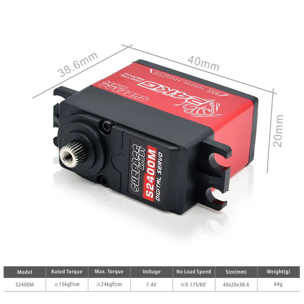 24KG Metal gear servo Surpass Hobby servo S2400M Coreless Motor 24KG