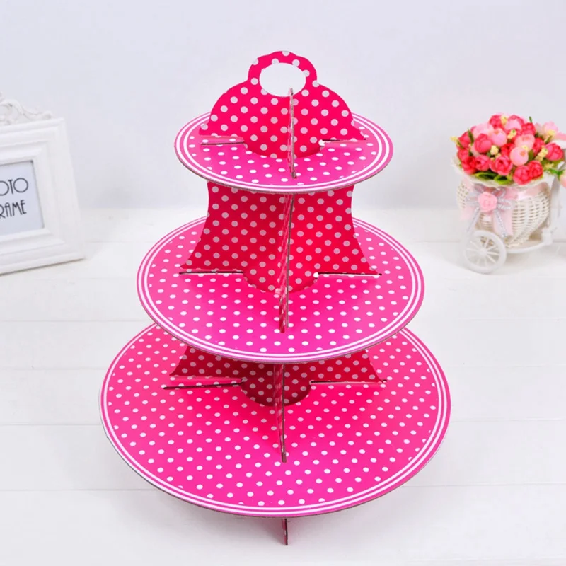 DIY торт десерт Sugarcrafts Дисплей стенды три слоя бумажный торт стенд для свадьбы День рождения украшения
