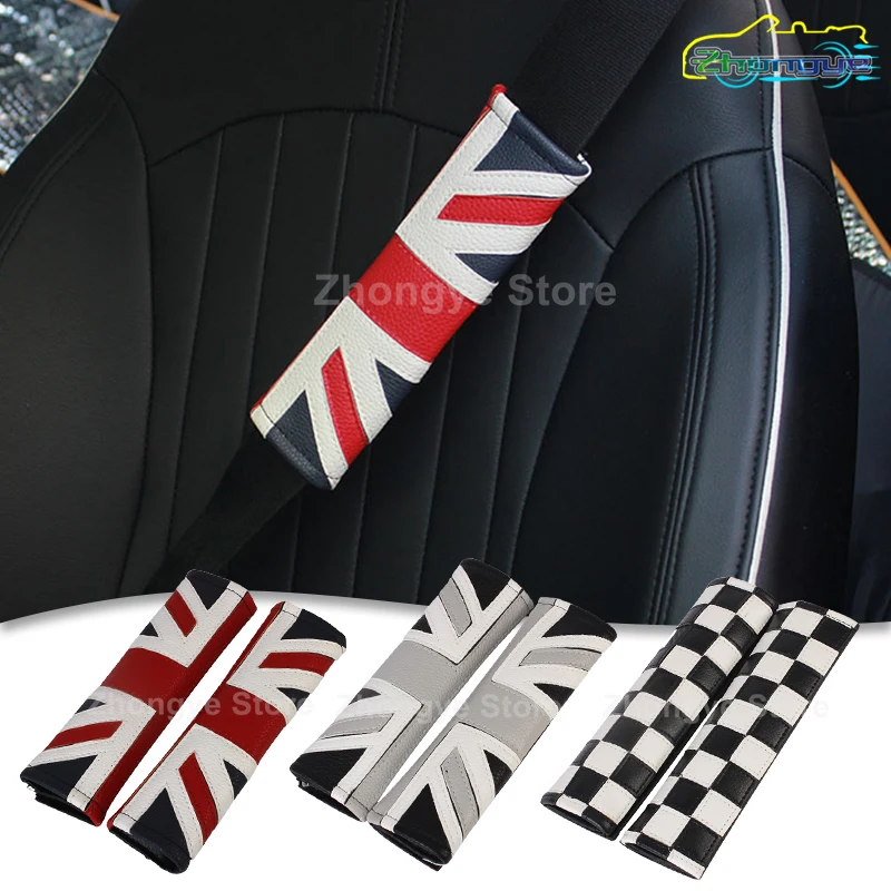 

Car Seat Belt Leather Shoulder Pads For BMW MINI ONE Cooper Accessories F54 F55 F56 F57 F60 R55 R56 R60 R61 Interior Products