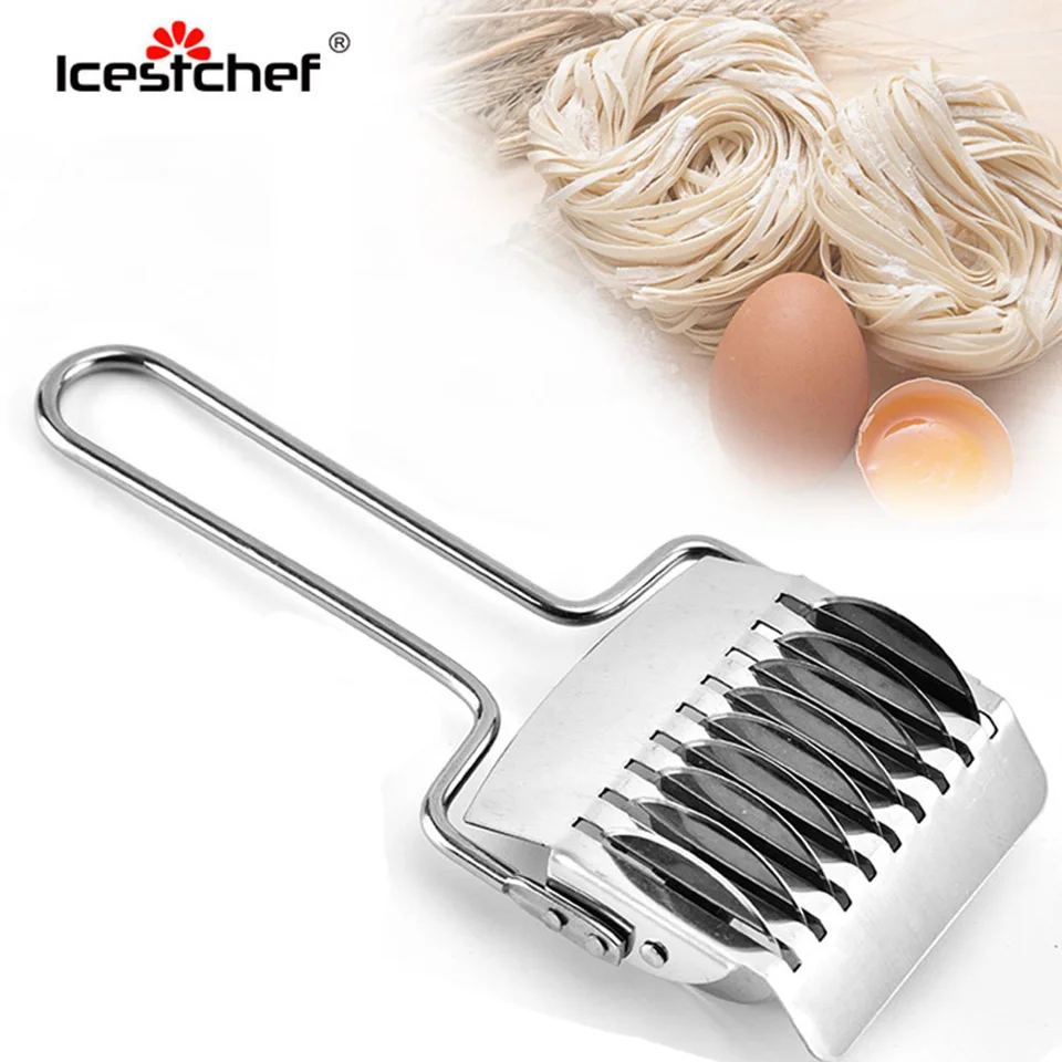 ICESTCHEF ручной прибор для лапши из нержавеющей стали Нескользящая ручка резак для лапши шалот ролик Spaetzle Кухонные гаджеты