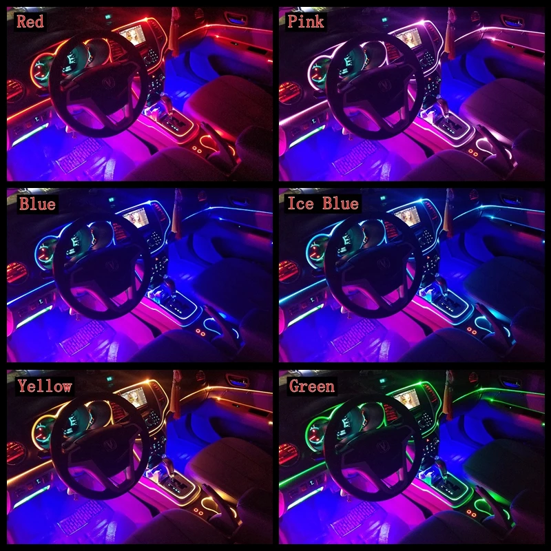 Tai Wai Lee 6M 4/5/6 шт. в 1 светодиодный RGB приборной панели атмосфера светодиодные полосы света автомобиля светильник Мобильный Bluetooth APP звук музыки Управление внутреннего освещения