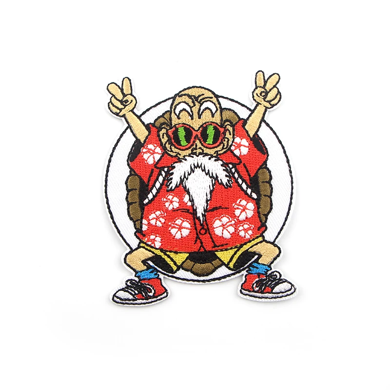 

Anime Dragon Ball Master Roshi Funny Iron On Embroidery Patch Applique For Clothing Stickers Garment Diy Bag Accessories G0086