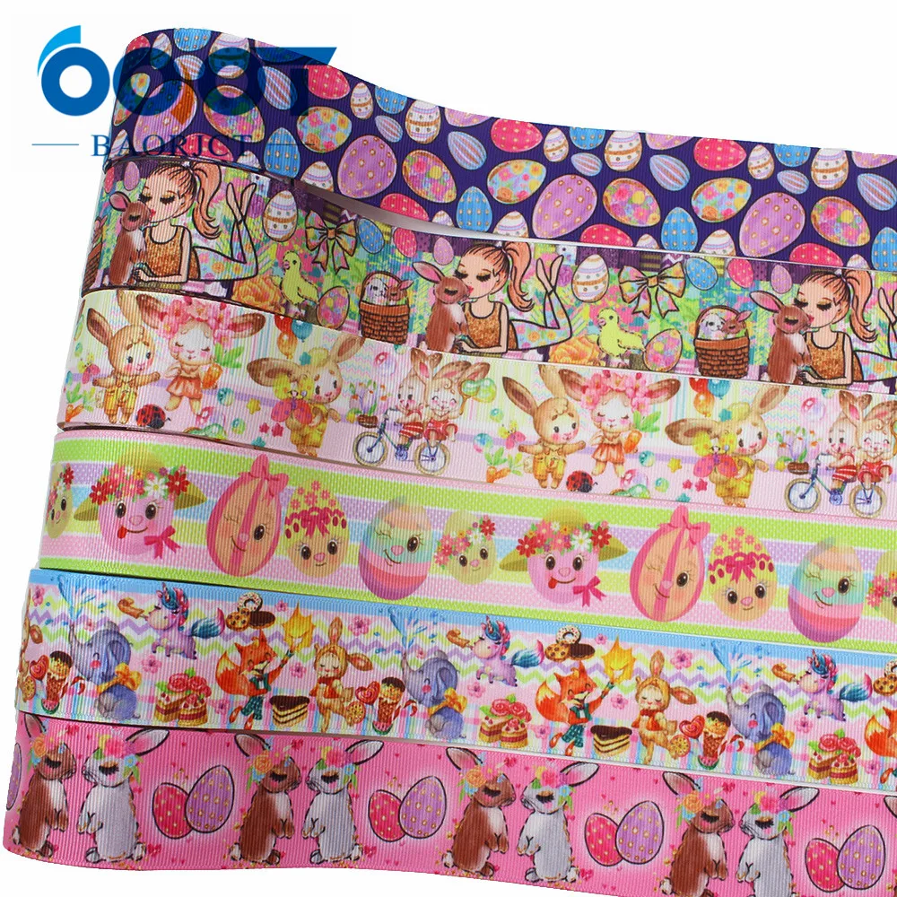 6 each one yards OOOT BAORJCT I-191211-2671, 10 ярдов 38 мм, мультфильм термотрансферные печатные корсажные ленты, Свадебная вечеринка украшения DIY материал - Цвет: 6 each one yards