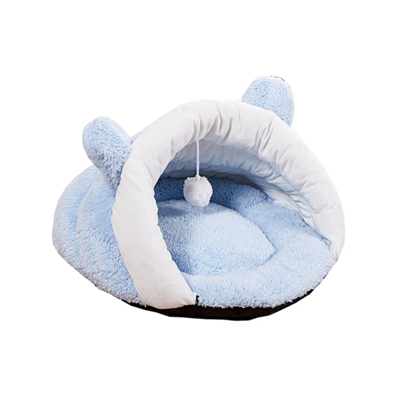  Warm Coral Fleece Cat Sleeping Bag Bed For Puppy Small Dogs Pets Cat Mat Bed Kennel House Soft Warm