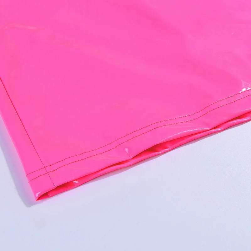 BOOFEENAA из искусственной кожи пикантные юбка из двух частей комплект для Для женщин пикантная обувь на день рождения Клубные наряды на осень/зиму неоновый желтый розовый C66-AG56