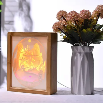 

Airborne water light and shadow three-dimensional paper carving lamp 3 d three-dimensional small night lamp handicraft bedside