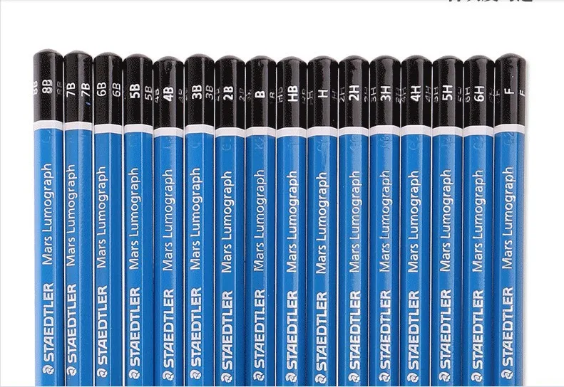 Staedtler Марс Lumograph графит рисунок и эскизов карандаши 100 G12 12 шт./кор. или набор из 16